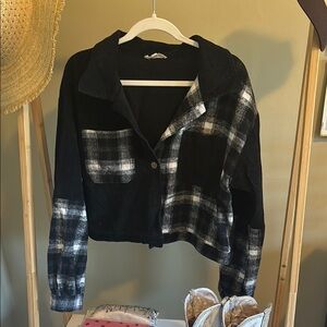 Black and White Plaid Corduroy Jacket